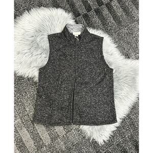 Chebella Women's jacket Vest Size XL Mock Neck‎ Full Zip Heathered Black